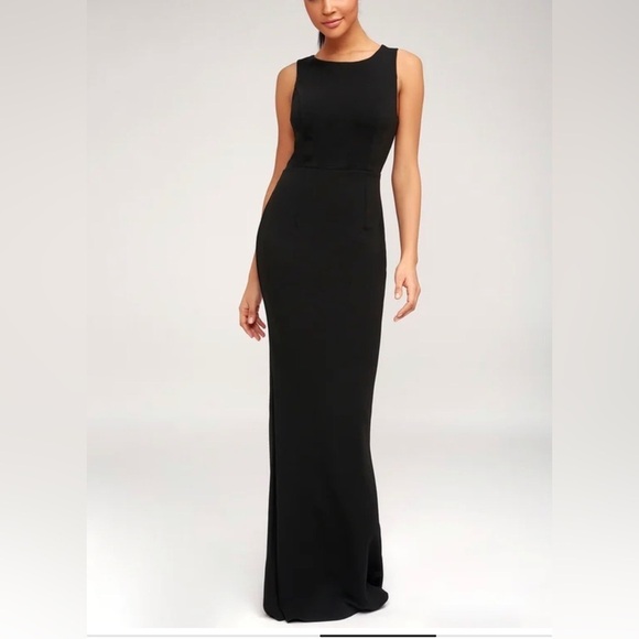 LULUS Mine Black Backless Maxi Dress Size M